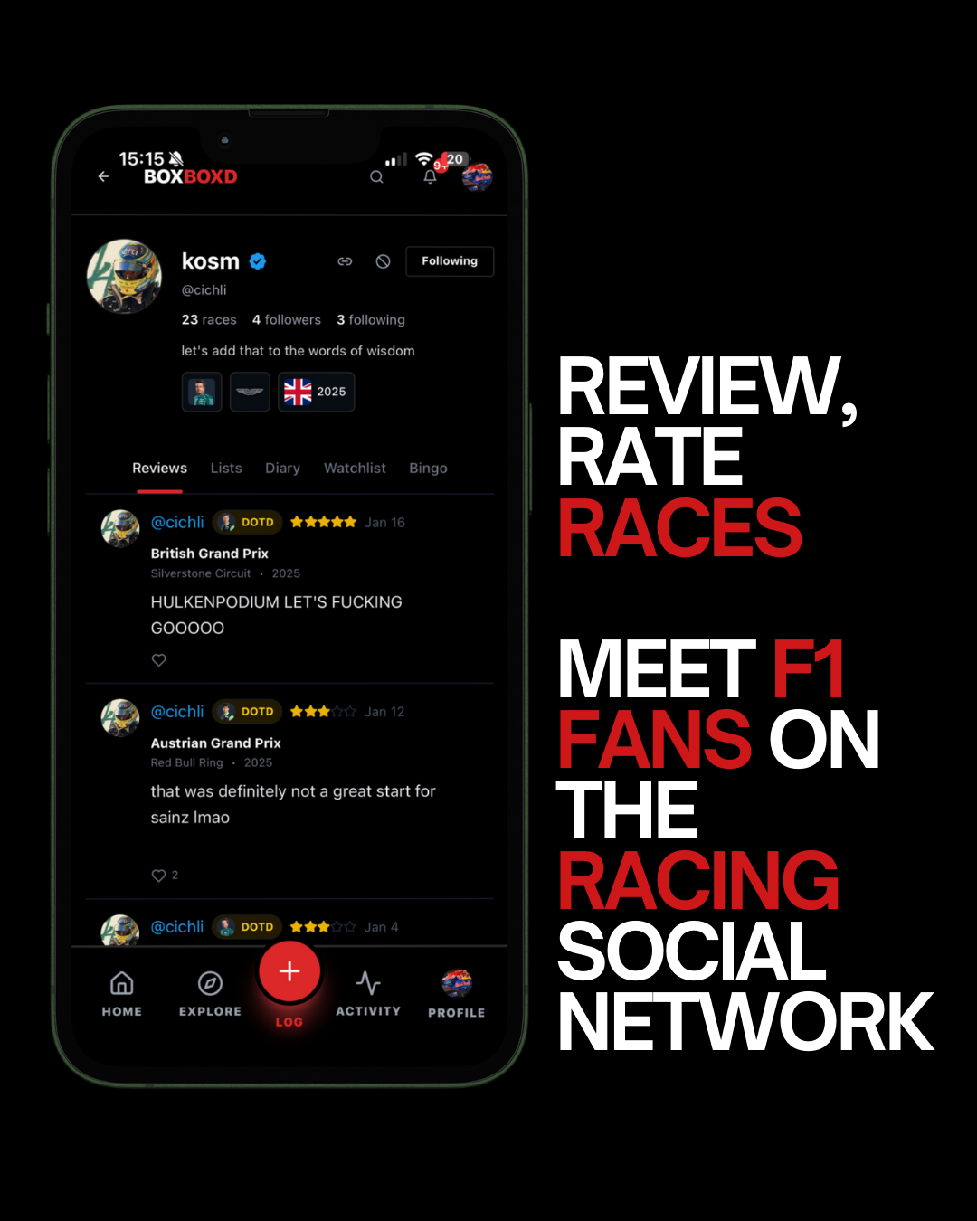 BoxBoxd. The motorsport social network. Rate every race you watch